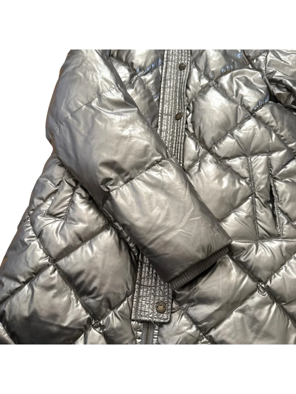 Appaman Sloan Puffer Jacket Girls 14 Quilted Metallic Gold Faux Fur Sherpa Coat